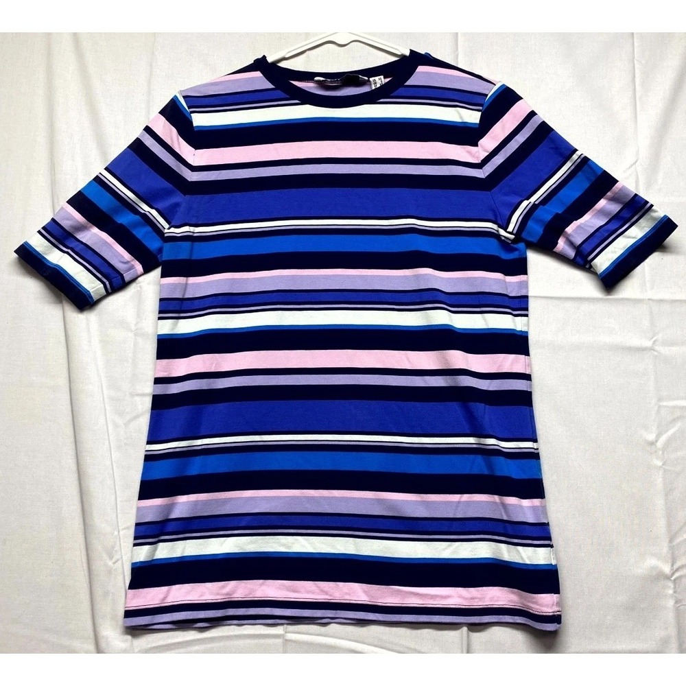 Isaac Mizrahi Live T-Shirt Women XS Multicolor Striped Crew Neck Pullover Summer